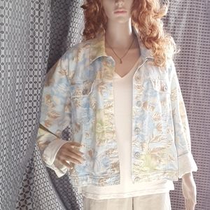 Womens floral jean jacket